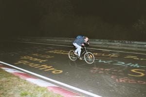 Biker in a hurry