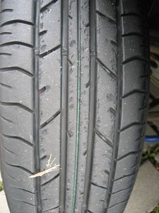 Slightly roughed up Speedster tyre