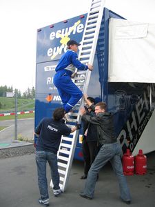 Pulling down the tent